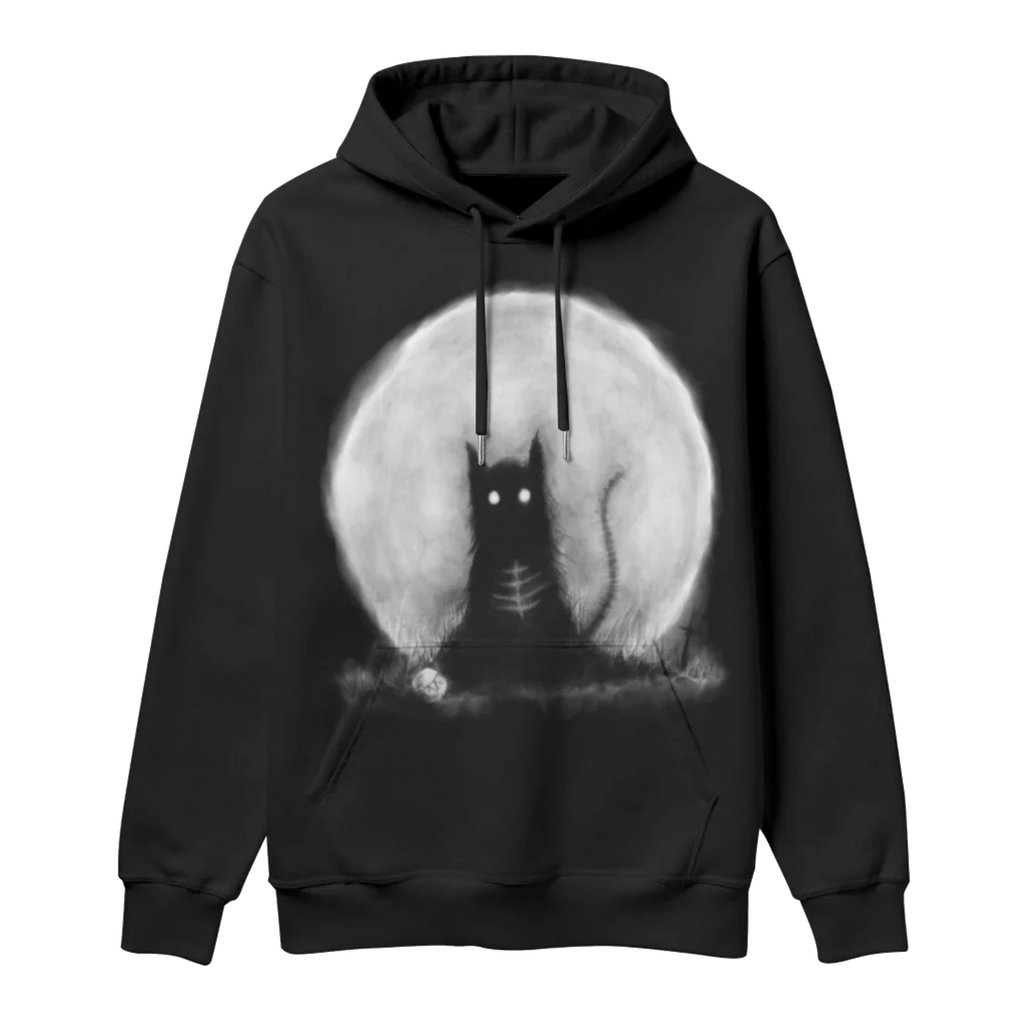 Moon Cat Black Hoodie
